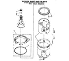 Whirlpool CA1752XYW0 agitator, basket and tub diagram