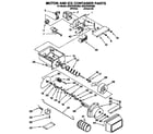 Whirlpool 8ED27DQXAB00 motor and ice container diagram
