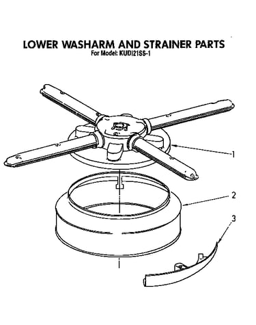 Lower wash arm and strainer