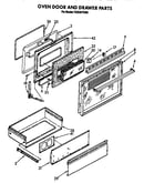 Oven door and drawer