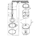 Whirlpool CA2751XYW0 agitator, basket and tub diagram