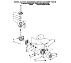 Whirlpool CA2751XYW0 brake, clutch, gearcase, motor and pump diagram