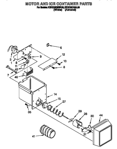 Motor and ice container