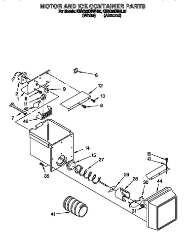Motor and ice container