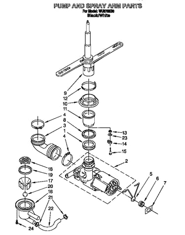 Pump and spray arm