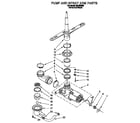 Roper WU4500B0 pump and spray arm diagram