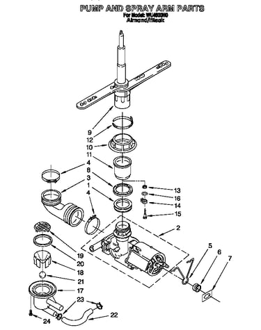 Pump and spray arm