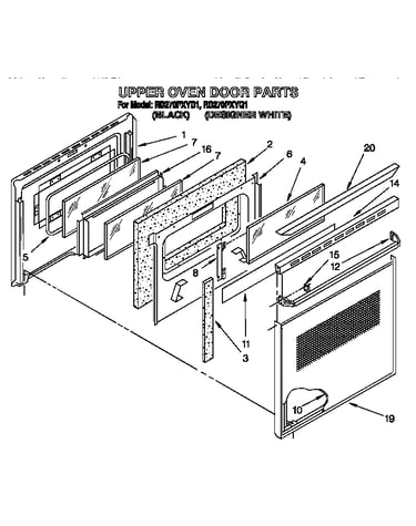 Upper oven door