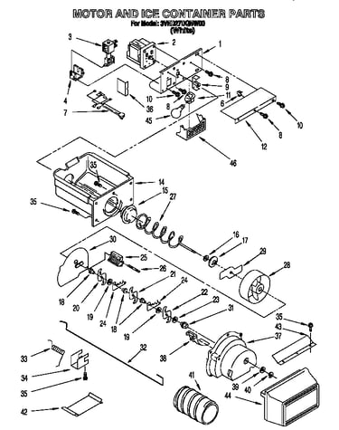 Motor and ice container