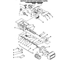 Whirlpool 3ED25DQXBN00 motor and ice container diagram