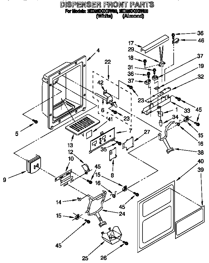 Dispenser front