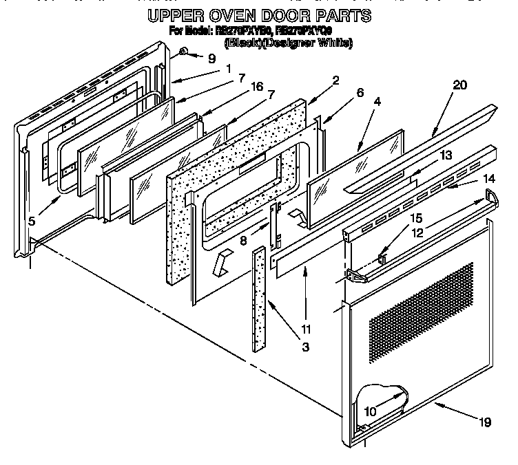 Upper oven door