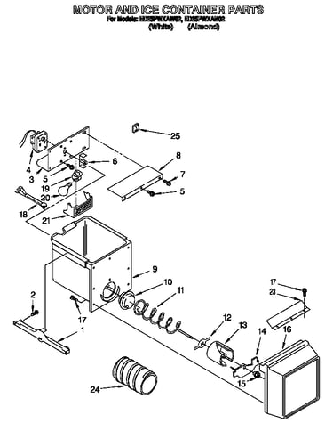 Motor and ice container