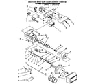 Whirlpool 3ED22DQXBN00 motor and ice container diagram