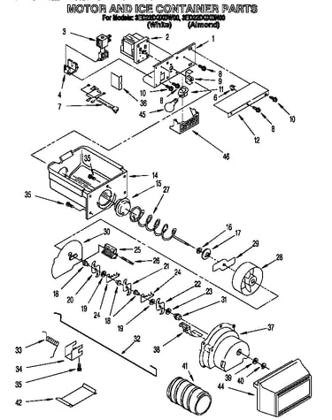 Motor and ice container