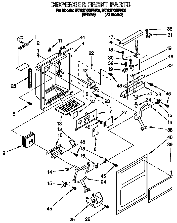 Dispenser front
