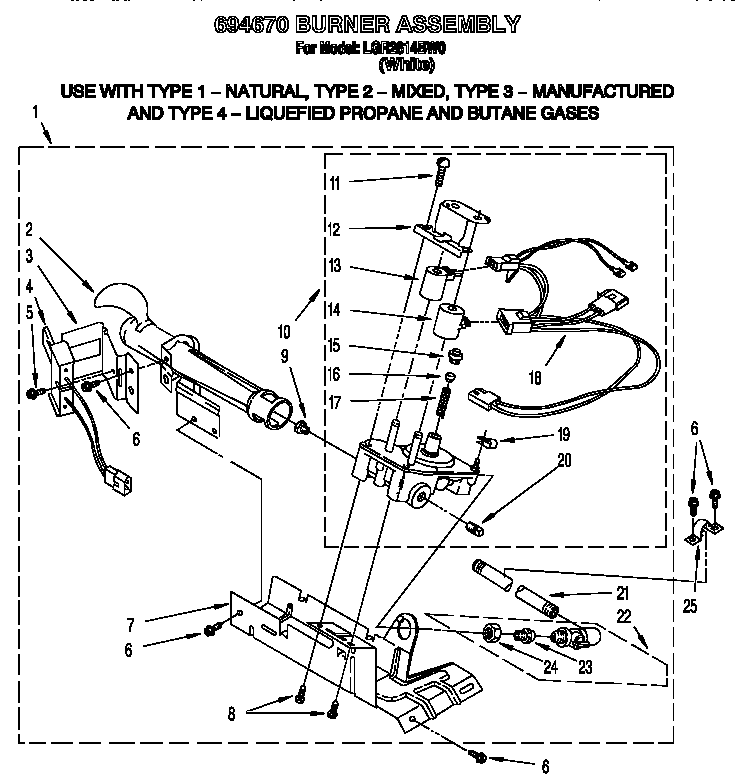 694670 burner assembly