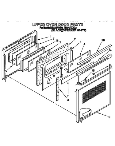 Upper oven door