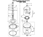 Whirlpool LSV9355BN0 agitator, basket and tub diagram