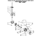 Whirlpool LSP9355BW0 brake, clutch, gearcase, motor and pump diagram