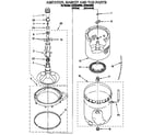 Whirlpool LSV9245BN0 agitator, basket and tub diagram