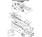 Whirlpool 3ED27DQXBW00 motor and ice container diagram
