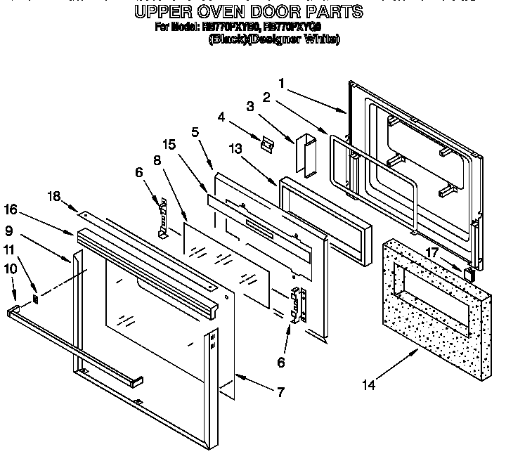 Upper oven door