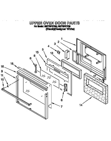 Upper oven door