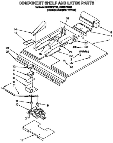 Component shelf and latch