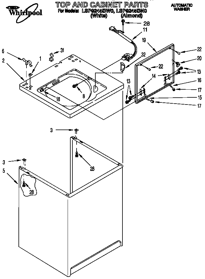 Top and cabinet