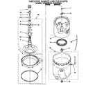 Whirlpool LSP9245BN0 agitator, basket and tub diagram
