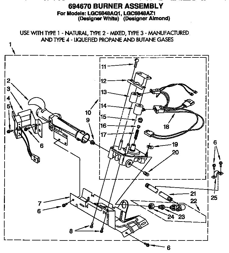 694670 burner assembly