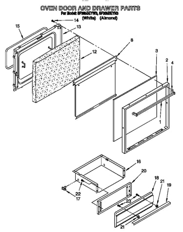 Oven door and drawer