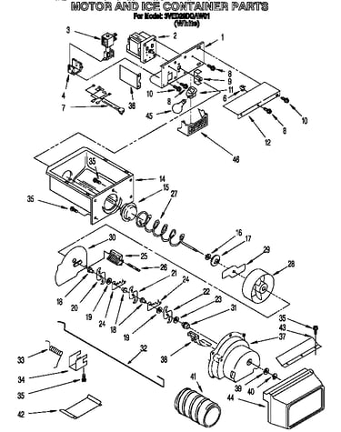Motor and ice container