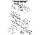 Whirlpool ED22HDXBN00 motor and ice container diagram