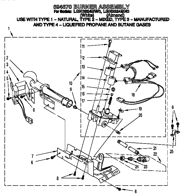 694670 burner assembly