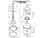 Whirlpool LSC9245BW0 agitator, basket and tub diagram