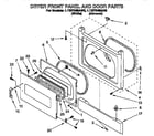 Whirlpool LTG7245AW0 dryer front panel and door diagram