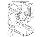 Whirlpool LTG7245AW0 dryer cabinet and motor diagram
