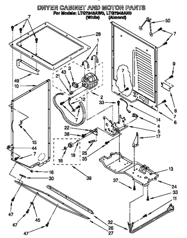 Dryer cabinet and motor