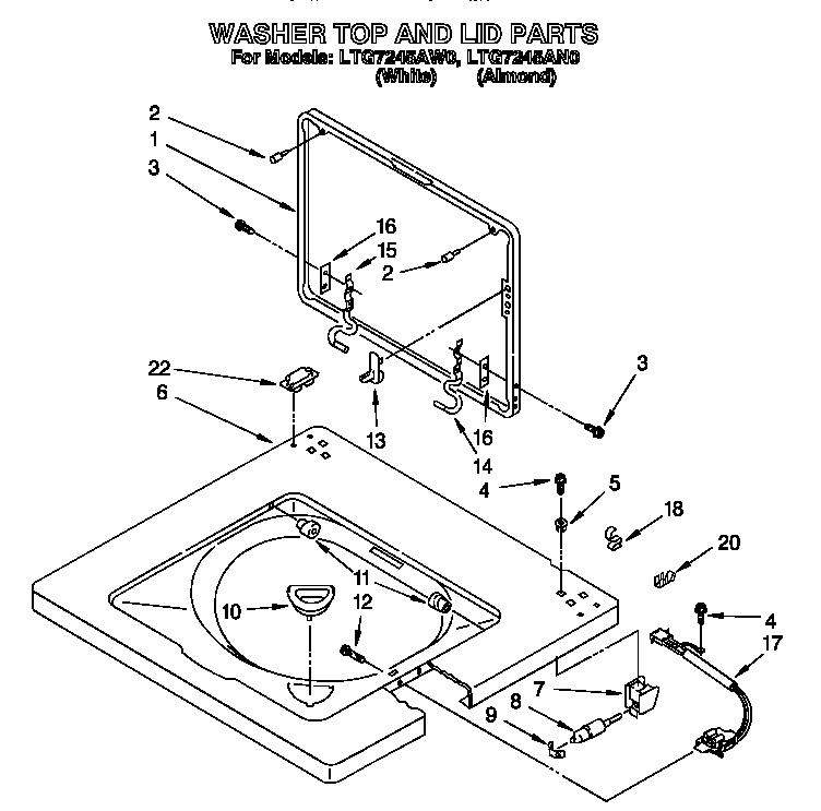 WASHER TOP AND LID