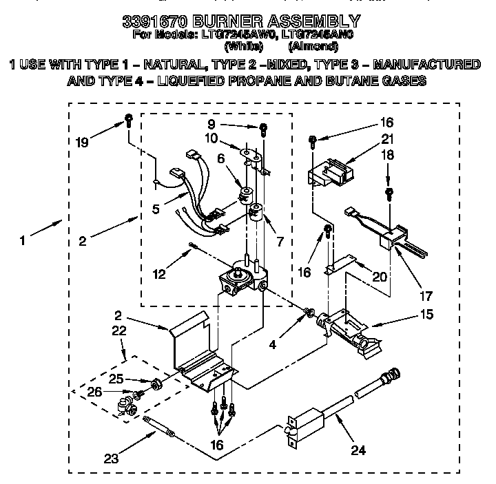 3391670 burner assembly
