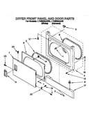 Dryer front panel and door