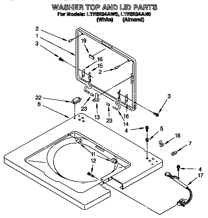 WASHER TOP AND LID