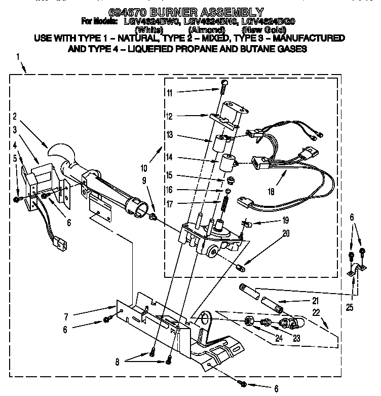 694670 burner assembly