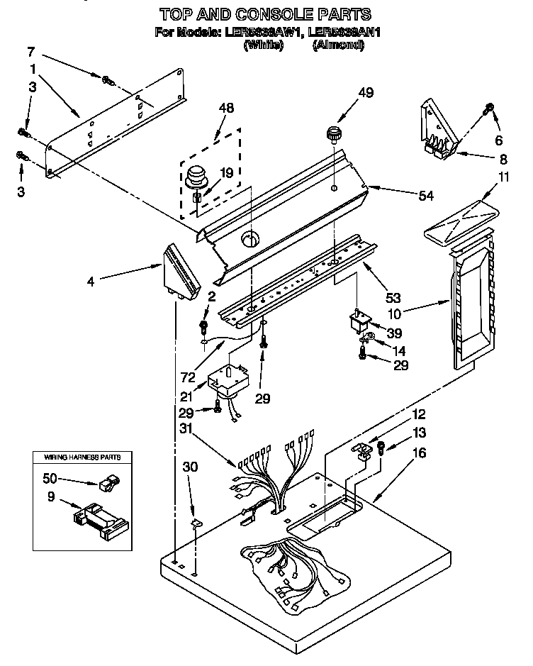 Top and console parts