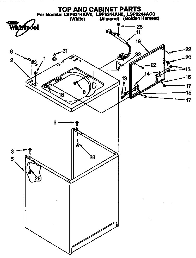 Top and cabinet