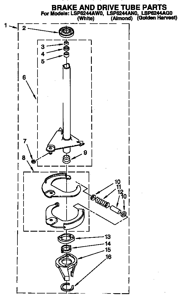 Brake and drive tube