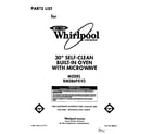 Whirlpool RM286PXV3 front cover diagram