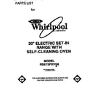 Whirlpool RS675PXYH0 front cover diagram